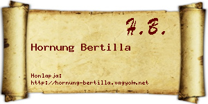 Hornung Bertilla névjegykártya